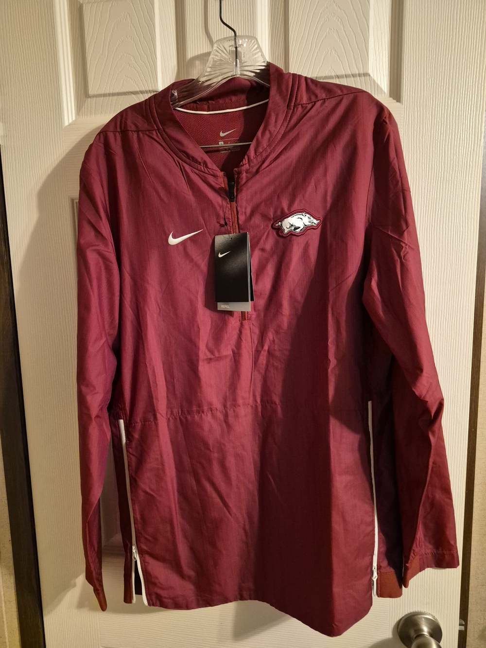 Nike Arkansas Razorbacks Maroon Quarter-Zip Pullover Jacket